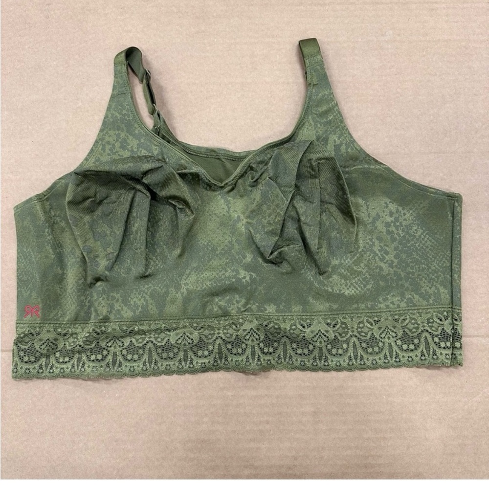 New Ruby Ribbon Lace Lux Demiette Bra Foliage Snake